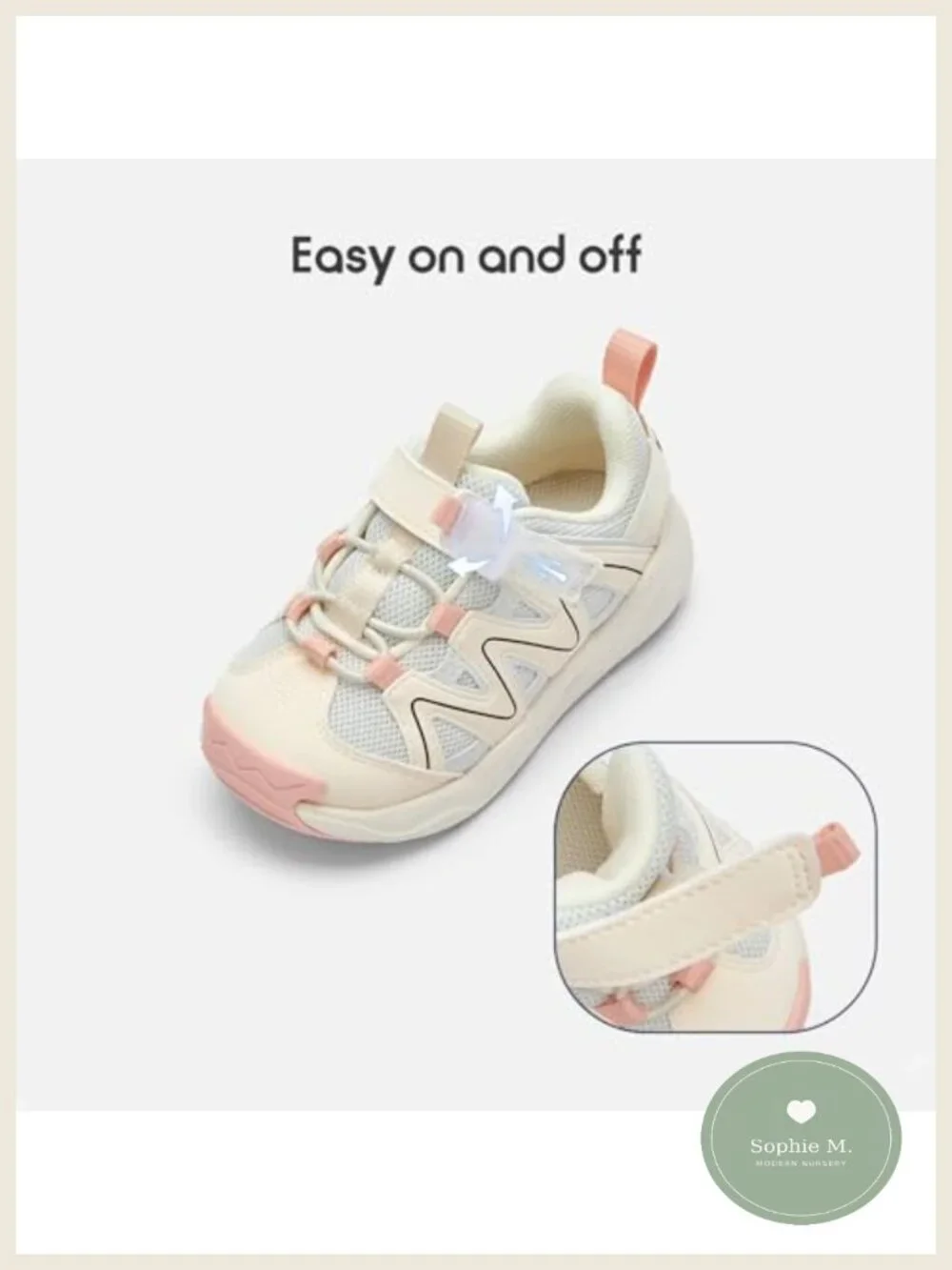 Toddler Boys Girls Sneakers Non Slip Breathable Mesh Hook-and-Loop EVA Running